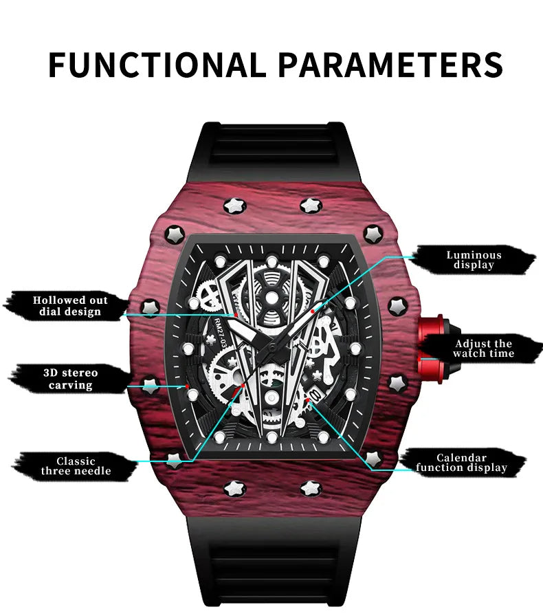 BINBOND Brand Men Watch Domineering Barrel Watch