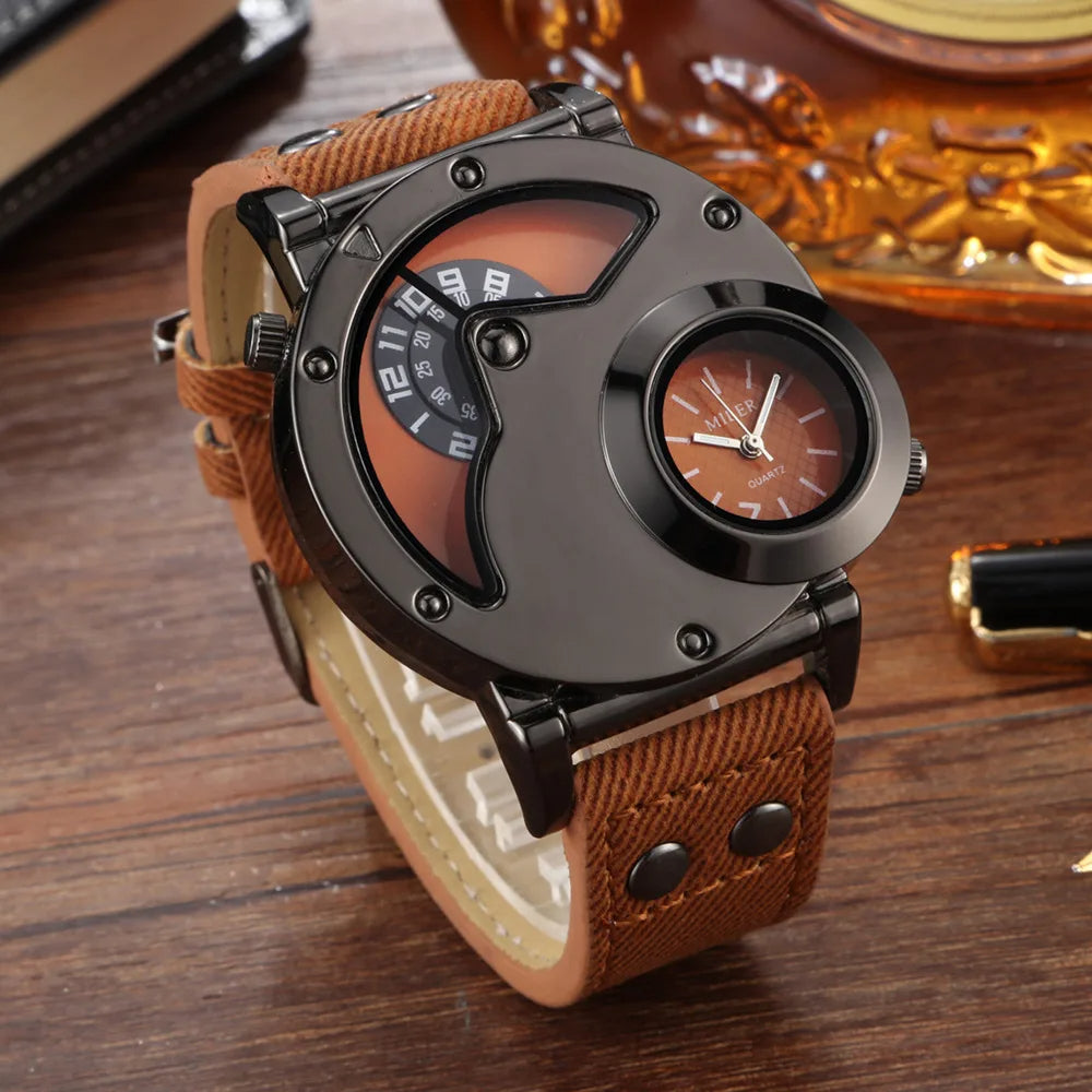 Creative Men Miler Watch Big Dial Clock Fashionable