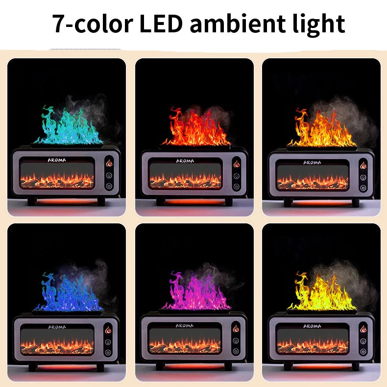 Fireplace Diffuser 7 Colors LED Ultrasonic Aroma Essential