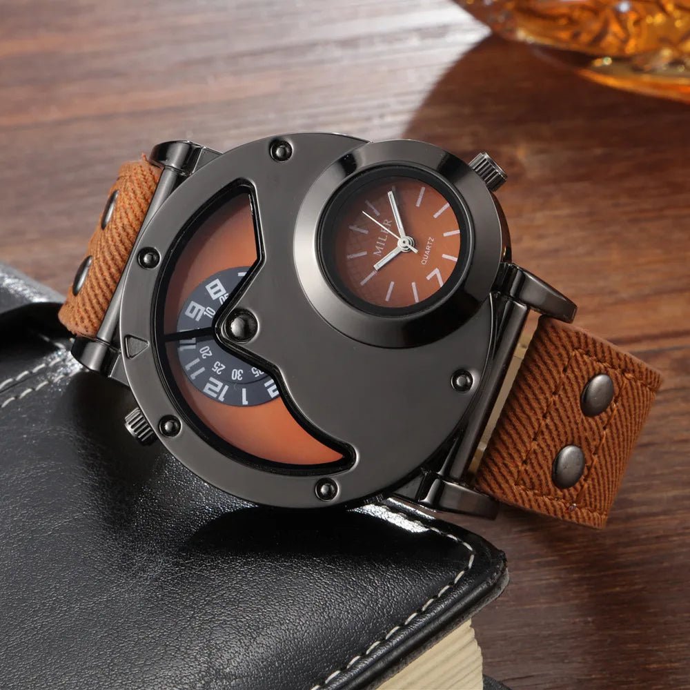 Creative Men Miler Watch Big Dial Clock Fashionable