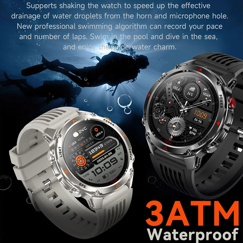 Military T-Rex 3 GPS Waterproof Smart Watch 1.4HD AMOLED Built-in 6