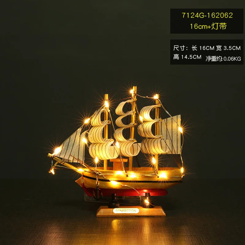 Pirate ship model Wooden small wooden boat