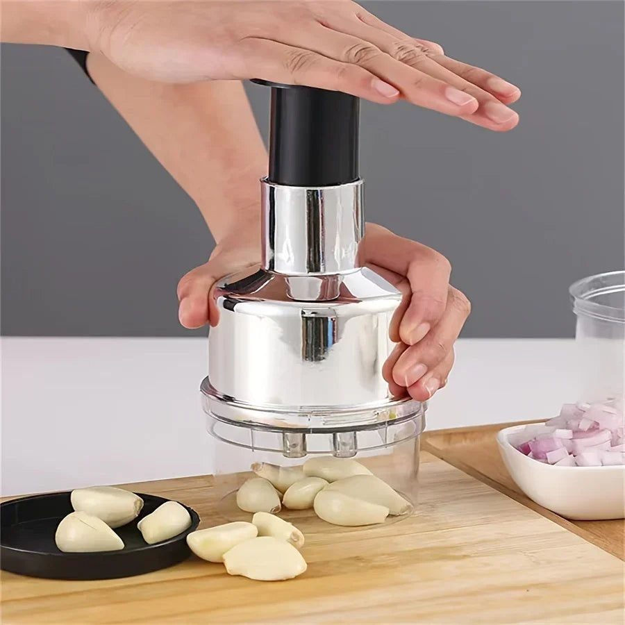 304 Stainless Steel Manual Garlic Press Vertical Hand Cutter