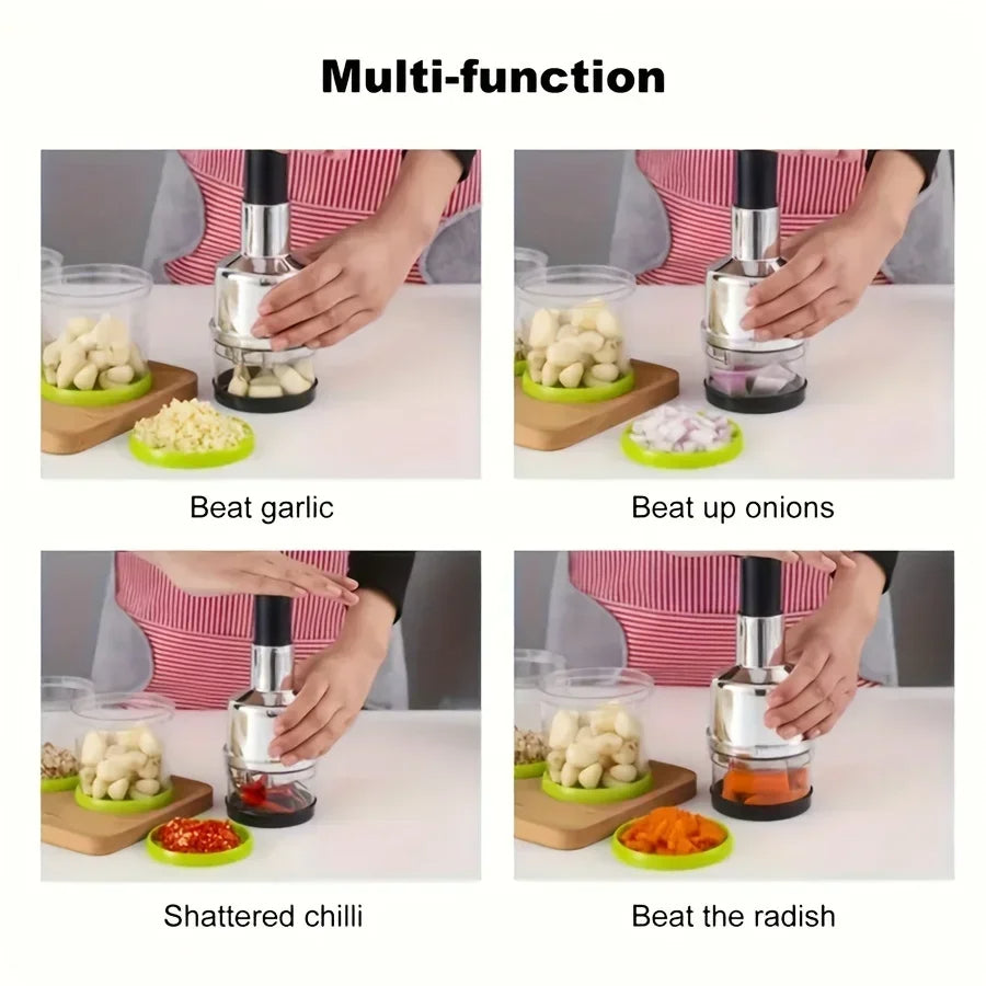 304 Stainless Steel Manual Garlic Press Vertical Hand Cutter