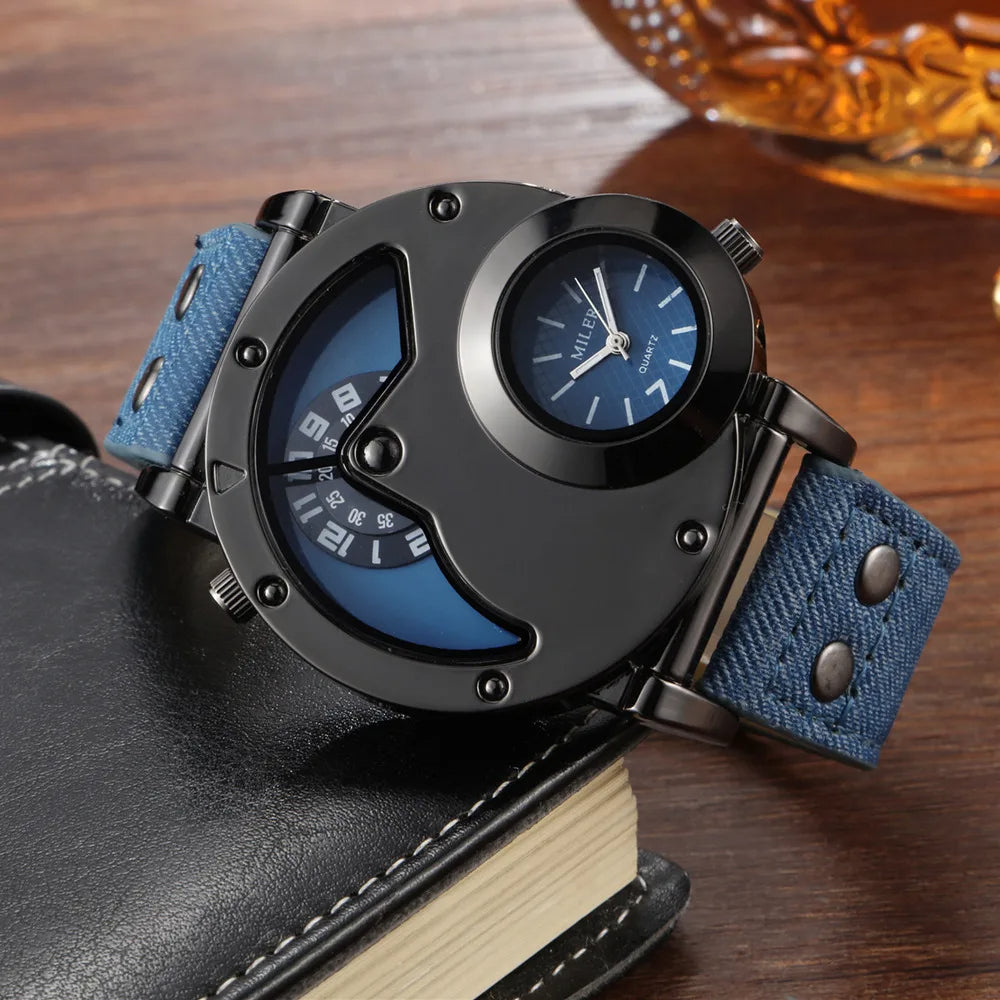 Creative Men Miler Watch Big Dial Clock Fashionable