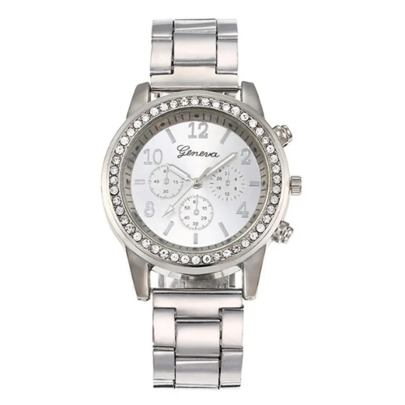 Womens Watches 5Pcs Set Luxury Rhinestone Women Fashion Elegant Wristwatch Quartz Watch For Girl WristWatch Bracelet Gift