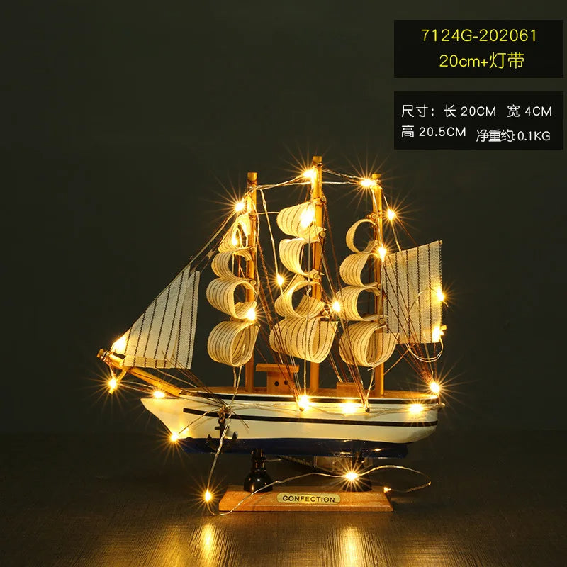 Pirate ship model Wooden small wooden boat