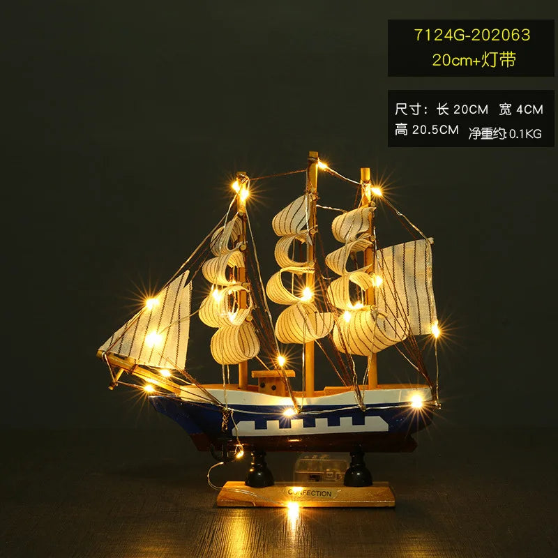 Pirate ship model Wooden small wooden boat