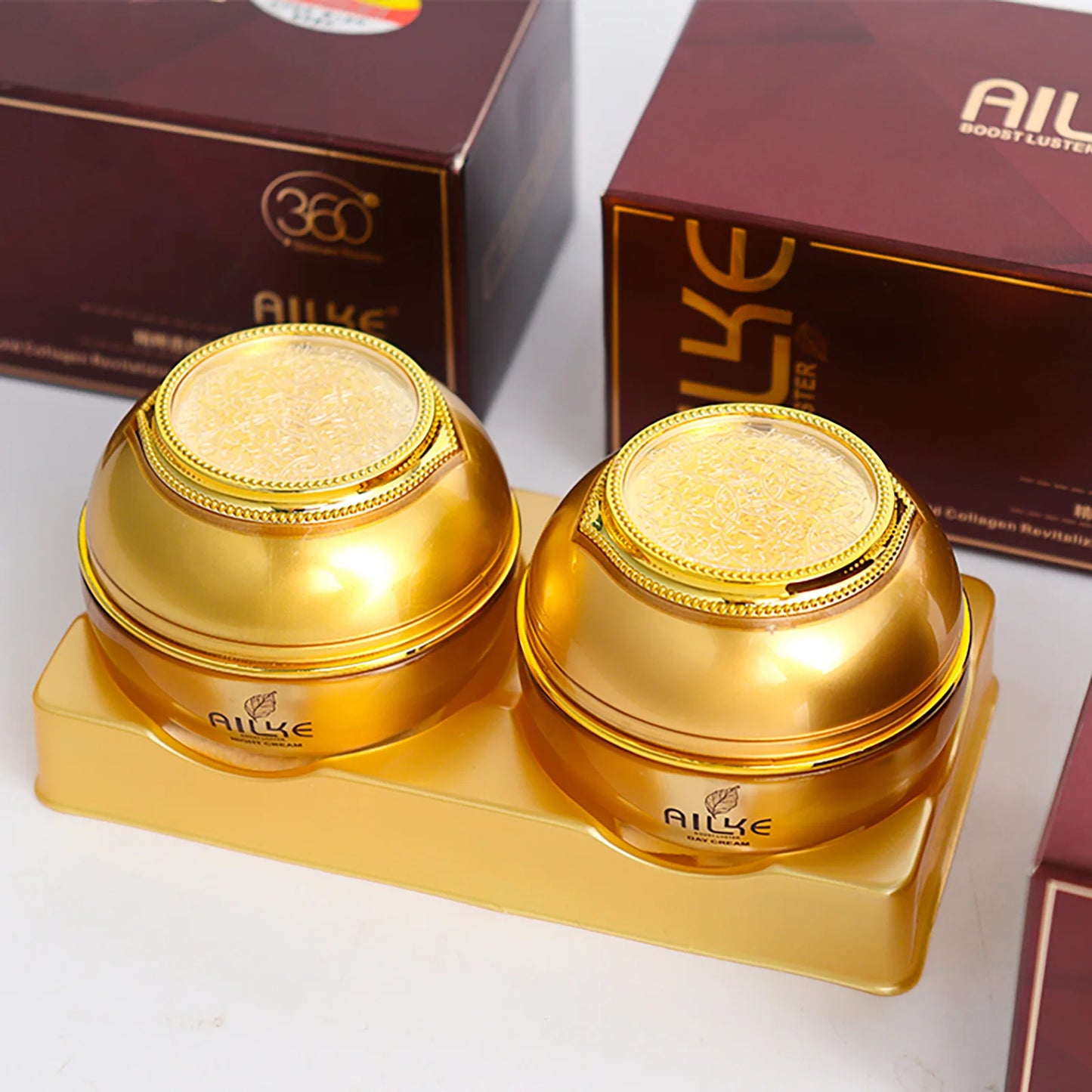 AILKE 24K Collagen Facial Whitening Set, Reduce Black Spots,