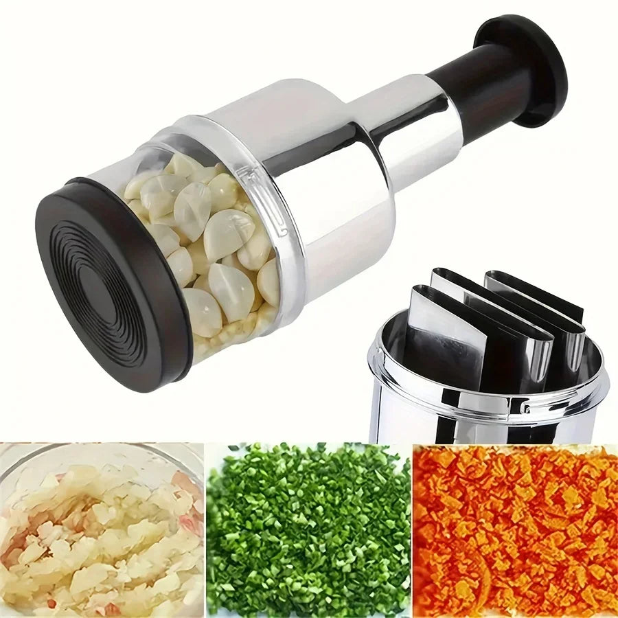 304 Stainless Steel Manual Garlic Press Vertical Hand Cutter